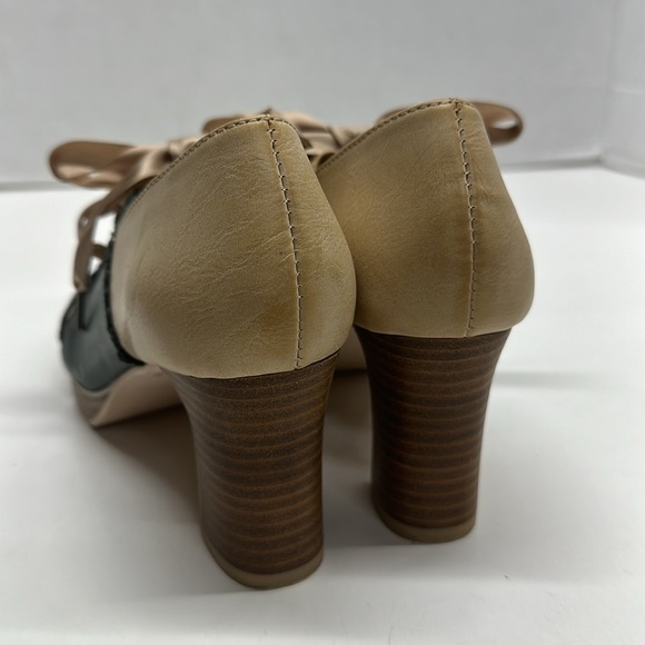 Alice and the Pirates Christopher Shoes High Heels Lace Up Shoes Tan Green US 7 - Picture 6 of 11